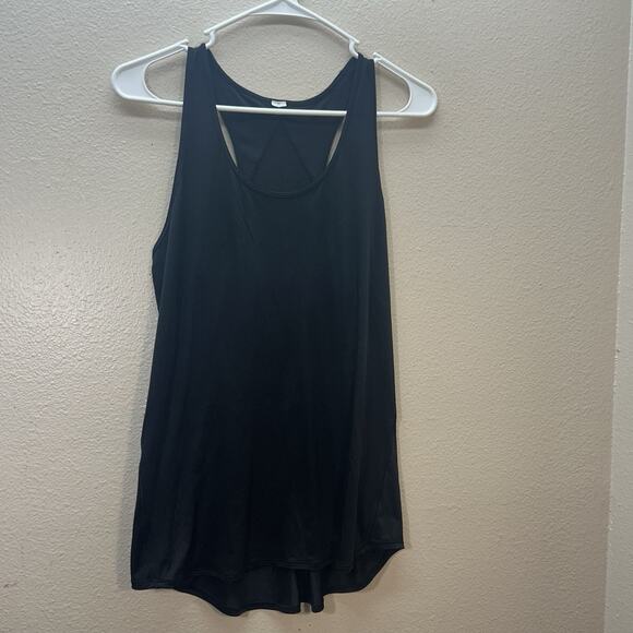 lululemon athletica Tops - Lululemon Pleated Back Tank Top Athletic Gym Running SZ 6 Womens Black Racerback